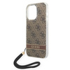 Original Case IPHONE 14 PRO Guess Hardcase 4G Print Strap (GUOHCP14LH4STW) brown