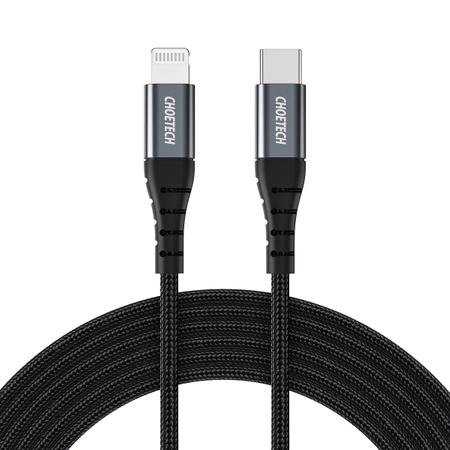 USB-C - Lightning Choetech IP0042 MFi cable 480Mb/s 3A 3m - black