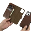 iCarer Oil Wax Wallet Case 2in1 Cover iPhone 14 Plus Anti-RFID Leder Flip Case Braun (WMI14220723-BN)