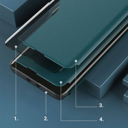 Eco Leather View Case elegancki futerał etui z klapką i funkcją podstawki Xiaomi Redmi K40 Pro+ / K40 Pro / K40 / Poco F3 pomarańczowy