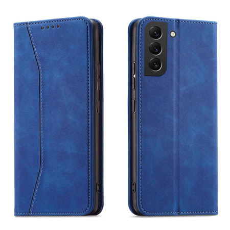 Magnet Fancy Case Cover für Samsung Galaxy S22 + (S22 Plus) Tasche Brieftasche Kartenhalter Blau