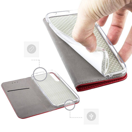 Etui OPPO A15S portfel z klapką Flip Magnet czerwone