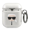 Karl Lagerfeld KLA2UKHGS AirPods cover srebrny/silver Glitter Karl`s Head