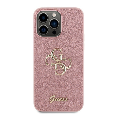 Guess GUHCP15LHG4SGP iPhone 15 Pro 6.1&quot; pink/pink hardcase Glitter Script Big 4G