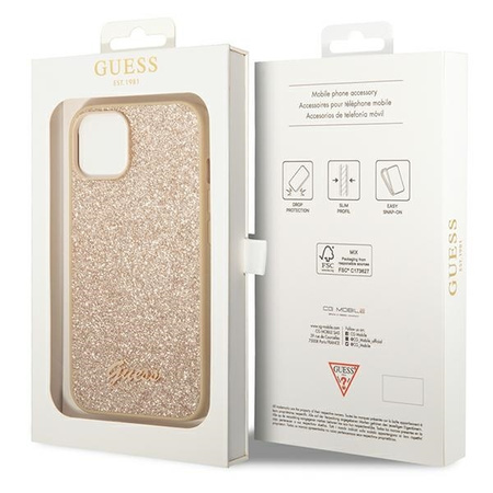 Guess GUHCP14MHGGSHD iPhone 14 Plus 6.7 &quot;gold / gold hard case Glitter Script