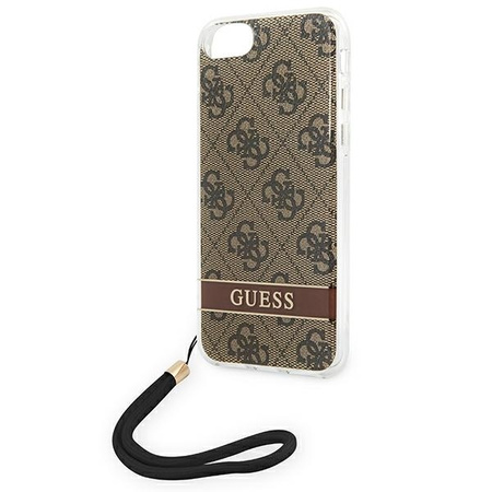 Case IPHONE SE 2022 / SE 2020 / 7 / 8 Guess Hardcase 4G Print Strap (GUOHCI8H4STW) brown