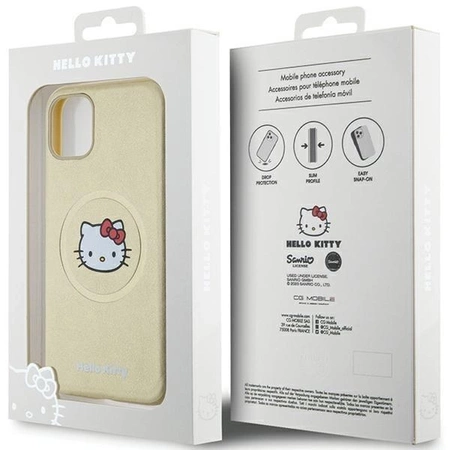 Hello Kitty Kitty Head MagSafe-Hülle aus Leder für iPhone 11 / Xr – Gold