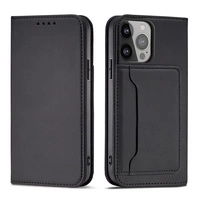 Magnet Card Case case for iPhone 14 Plus flip cover wallet stand black