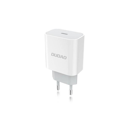 Dudao szybka ładowarka sieciowa EU USB Typ C Power Delivery 18W + kabel przewód USB Typ C / Lightning 1m biały (A8EU + PD cable white)