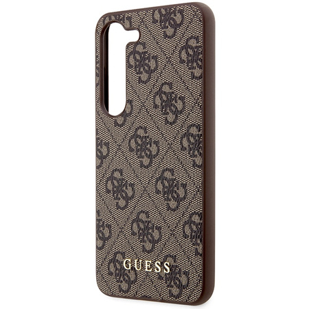 Guess 4G Metal Gold Logo Hülle für Samsung Galaxy S24+ - braun