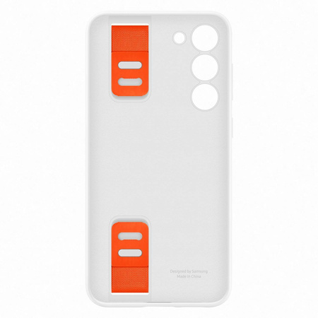 Samsung Silicone Grip Cover etui Samsung Galaxy S23+ silikonowy pokrowiec z paskiem na rękę białe (EF-GS916TWEGWW)