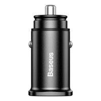 Szybka ładowarka samochodowa 2xUSB Baseus  Square metal A+A 30W  Dual QC 3.0  Quick inteligentna Car Charger czarna CCALL-DS01