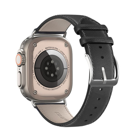 DUX DUCIS YS - pasek skórzany do Apple Watch 38/40/41mm czarny