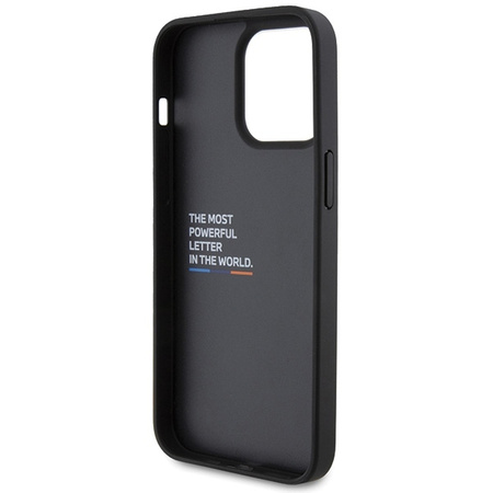 BMW BMHCP15X22PTDK iPhone 15 Pro Max 6,7&quot; schwarz/schwarzer Lederstempel Tricolor