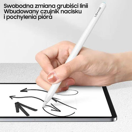 USAMS Rysik magnetyczny Active Touch Sensitive Pen rysik biały/white ZB254DRB01 (US-ZB254)