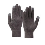 Woven winter phone gloves - gray