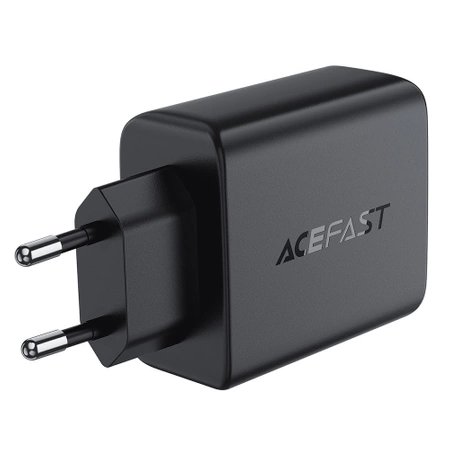 Acefast A61 PD 45W GaN-Ladegerät 2 x USB-C + 2 x USB-A mit 4 Anschlüssen – Schwarz