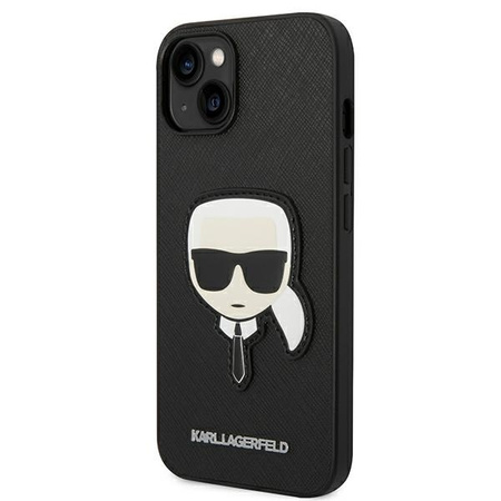 Karl Lagerfeld KLHCP14MSAPKHK iPhone 14 Plus 6,7" czarny/black hardcase Saffiano Karl`s Head Patch