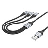 HOCO kabel 3w1 USB A do Lightning / Micro USB / Typ C 2,4A X102 1 m czarny