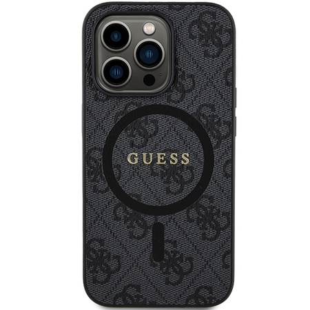 Oryginalne Etui GUESS Hardcase GUHMP14LG4GFRK do iPhone 14 Pro (Kompatybilny z Magsafe / 4G Ring classic logo / czarny)