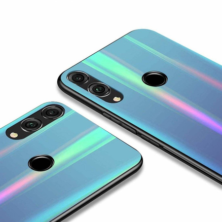 Etui XIAOMI REDMI K30 Glass case Rainbow niebieskie