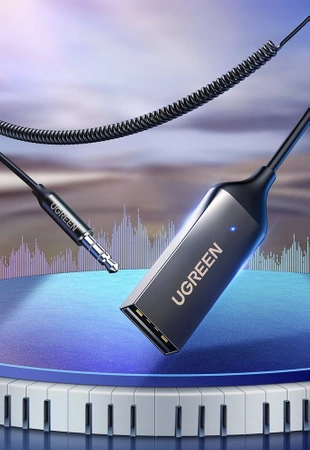 Ugreen Bluetooth 5.3 Audioempfänger USB-Kabel Audioadapter AUX-Buchse schwarz (70601 CM309)