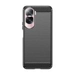 Carbon Case Silikonhülle für Honor 90 Lite - Schwarz