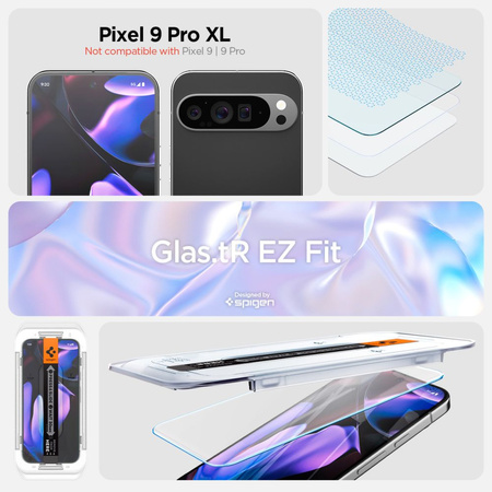 SZKŁO HARTOWANE SPIGEN GLAS.TR ”EZ FIT” 2-PACK GOOGLE PIXEL 9 PRO XL CLEAR