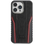 Etui Audi Genuine Leather z MagSafe na iPhone 14 Pro Max - czarno-czerwone