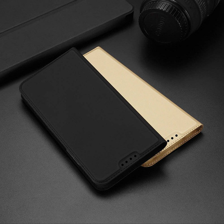 Dux Ducis Skin Pro Case For Xiaomi Redmi 11A / Poco C55 / Redmi 12C Cover Flip Card Wallet Stand Black