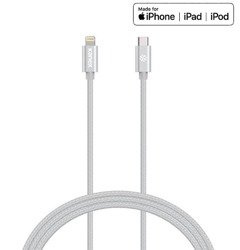 Kanex DuraBraid - Kabel połączeniowy USB-C (Power Delivery) na Lightning MFi 1,2 m (Silver)