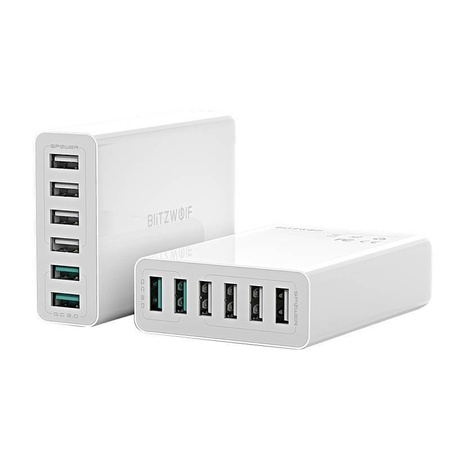  Blitzwolf BW-S15 Charger 6x USB , QC 3.0, 60 W (white)