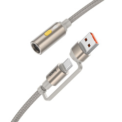 HOCO kabel USB A / Typ C do zapalniczka samochodowa UA38B 0,3 m złoty