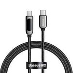 Baseus kabel USB Typ C - USB Typ C 100 W (20 V / 5 A) 1 m Power Delivery z wyświetlaczem ekranem miernik mocy czarny (CATSK-B01)