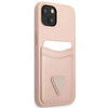 Case IPHONE 13 MINI Guess Hardcase Saffianotriangle Logo Cardslot (GUHCP13SPSATPP) pink