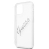 Guess GUHCP12MKTRSVSI iPhone 12/12 Pro 6,1" Transparent hardcase Vintage Script Silver