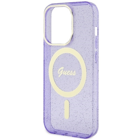 Guess GUHMP14XHCMCGU iPhone 14 Pro Max 6.7&quot; purple/purple hardcase Glitter Gold MagSafe