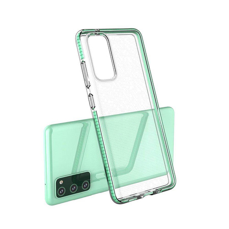 Spring Case pokrowiec żelowe etui z kolorową ramką do Samsung Galaxy A72 4G jasnoróżowy