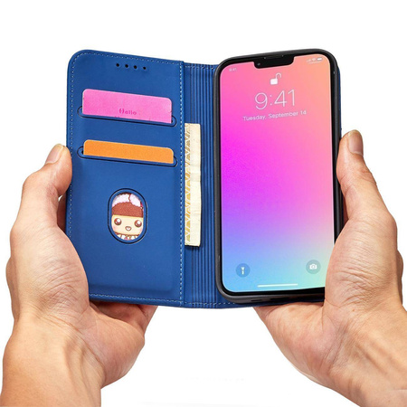 Magnet Card Case for iPhone 13 Pro cover card wallet card stand blue