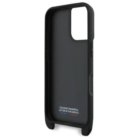 Original Handyhülle IPHONE 16 BMW Hardcase M Edition Carbon Stripe & Strap (BMHCP16S23PSCCK) schwarz