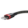 Kabel USB iPhone Lightning 2A 3m Baseus Cafule Cable (CALKLF-R91) czarno-czerwony