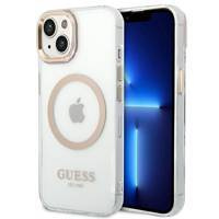 Guess GUHMP14SHTRMD iPhone 14 6.1 &quot;Gold / Gold Hartschalenetui Metal Outline Magsafe