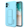 Wozinsky Kickstand Case flexible silicone cover with a stand Samsung Galaxy A32 4G light blue