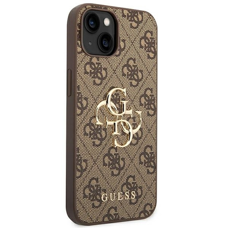 Guess 4G Big Metal Logo - Etui iPhone 14 (brązowy)