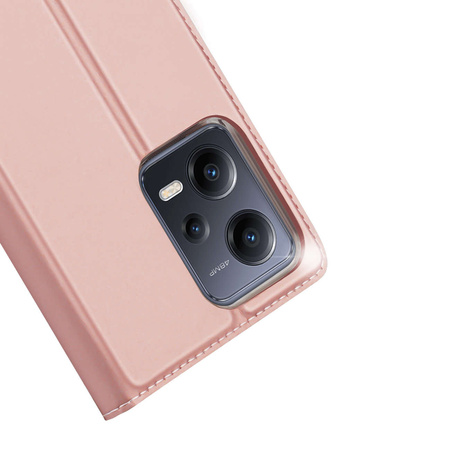 Dux Ducis Skin Pro etui do Xiaomi Redmi Note 12 Pro / Poco X5 Pro 5G pokrowiec z klapką portfel na kartę podstawka różowe