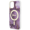 Guess GUHMP14SHTMRSU iPhone 14 6.1&quot; purple/purple hardcase Golden Marble MagSafe