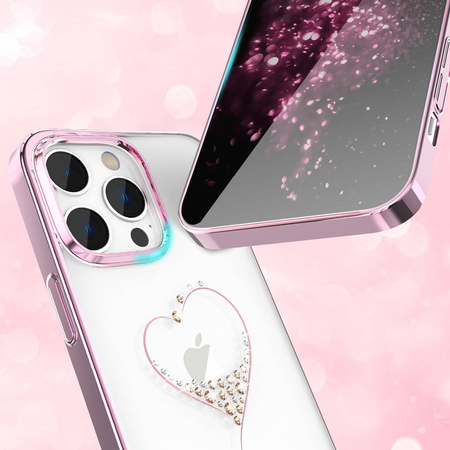 Kingxbar Wish Series case for iPhone 14 Pro Max decorated with pink crystals