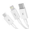 Baseus Superior 3w1 kabel USB - Lightning / USB Typ C / micro USB 3,5 A 1,5 m Biały (CAMLTYS-02)