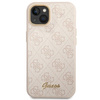 Original Case IPHONE 14 Guess Hard Case 4G Vintage Gold Logo (GUHCP14SHG4SHP) pink