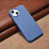 iCarer Litchi Premium Leather Case iPhone 14 Magnetic Leather Case with MagSafe light blue (WMI14220709-LB)